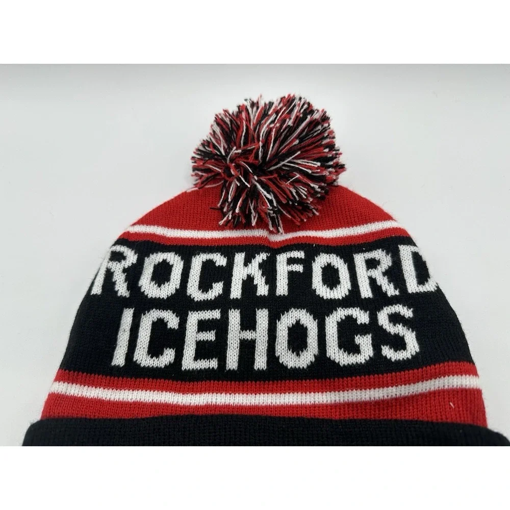 Rockford‎ IceHogs Hat Adult One Size AHL Winter Beanie Fits Embroidered Hamilton